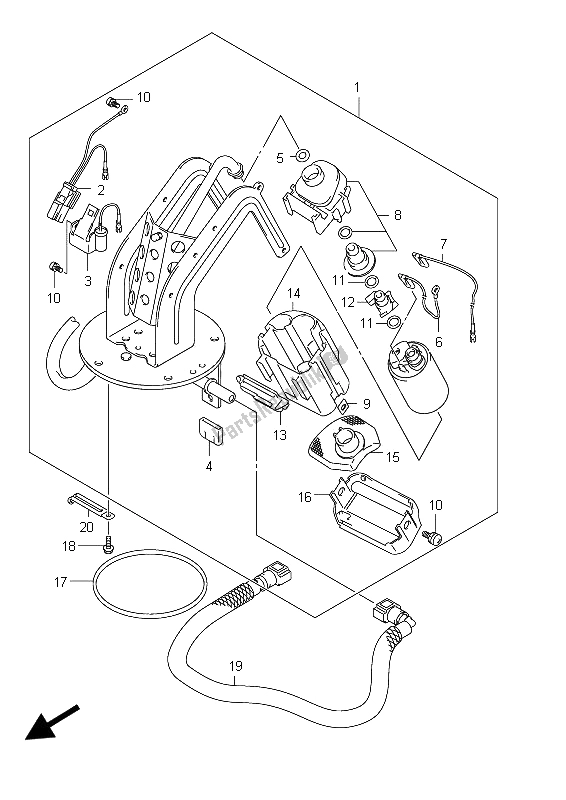 Todas as partes de Bomba De Combustivel do Suzuki GSX 1250 FA 2012