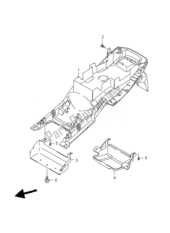 All parts for the Rear Fender of the Suzuki GSF 1250 SA Bandit 2010