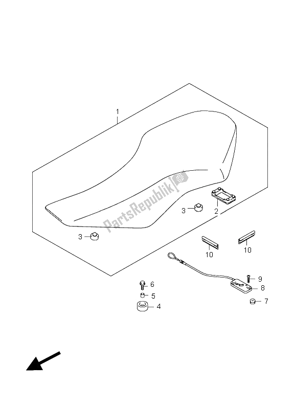 All parts for the Seat of the Suzuki LT R 450 Quadracer Limited 2008