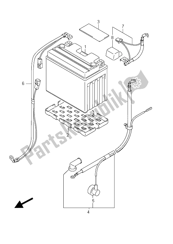 Todas as partes de Bateria (sfv650u E21) do Suzuki SFV 650A Gladius 2011