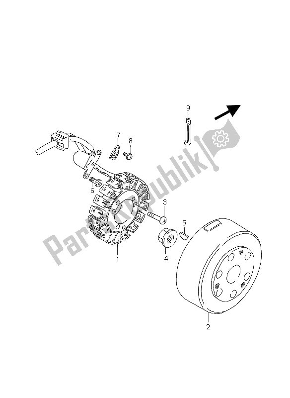 Tutte le parti per il Magnete del Suzuki GZ 250 Marauder 2006