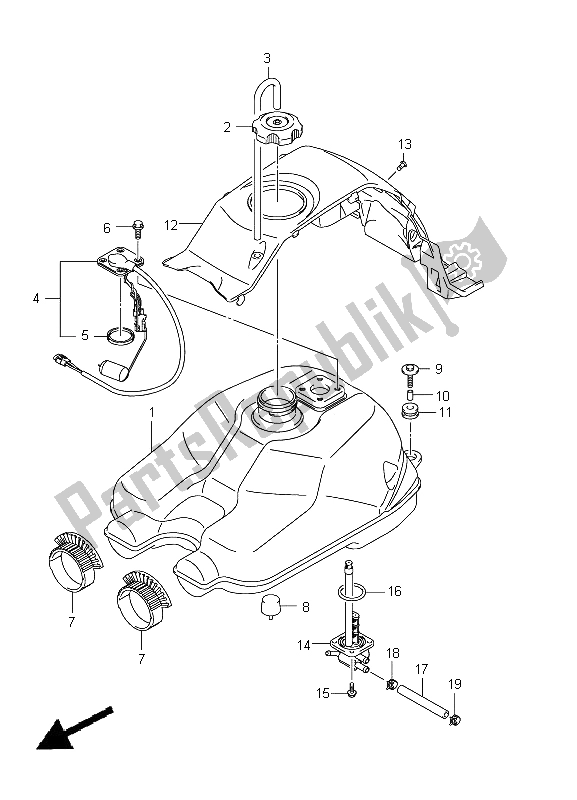 Tutte le parti per il Serbatoio Di Carburante del Suzuki LT A 400Z Kingquad ASI 4X4 2012