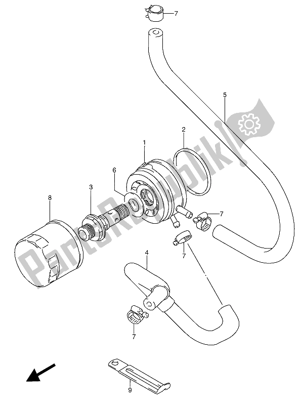 Tutte le parti per il Radiatore Olio E Filtro Olio del Suzuki RF 600 RU 1994