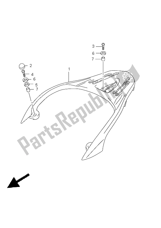 All parts for the Rear Carrier of the Suzuki UX 125 Sixteen 2011