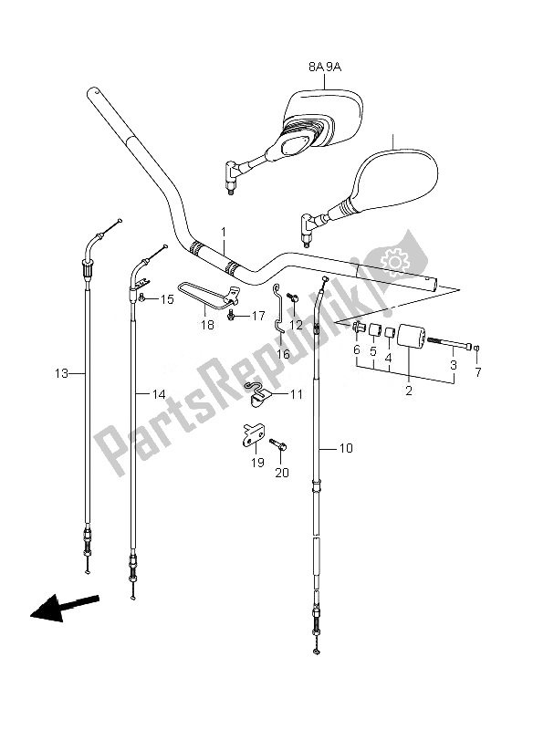 Tutte le parti per il Manubrio del Suzuki GSR 600A 2010