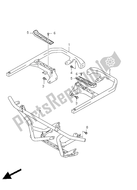 All parts for the Footrest of the Suzuki LT A 500 XPZ Kingquad AXI 4X4 2011