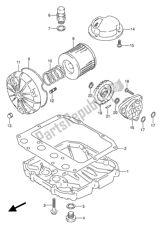 Wszystkie części do Filtr Oleju I Pompa Oleju Suzuki GS 500 EU 1993
