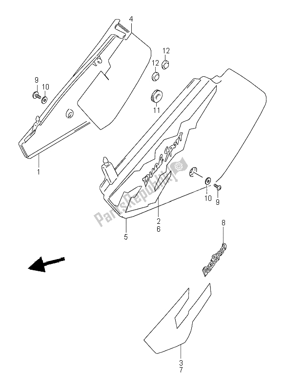 Tutte le parti per il Copertura Del Telaio del Suzuki DR 350 SE 1998