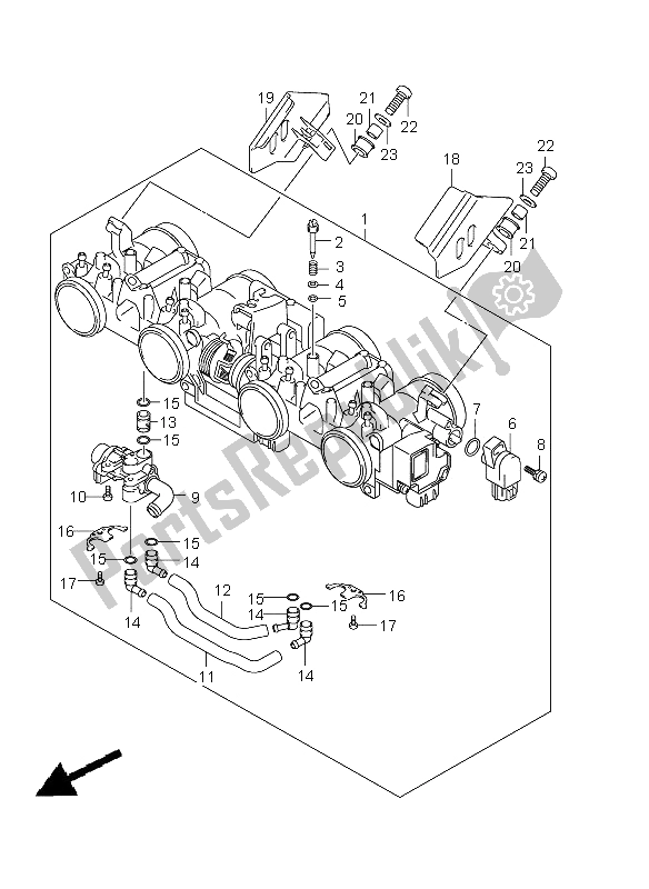All parts for the Throttle Body of the Suzuki GSF 650 Nsnasa Bandit 2009