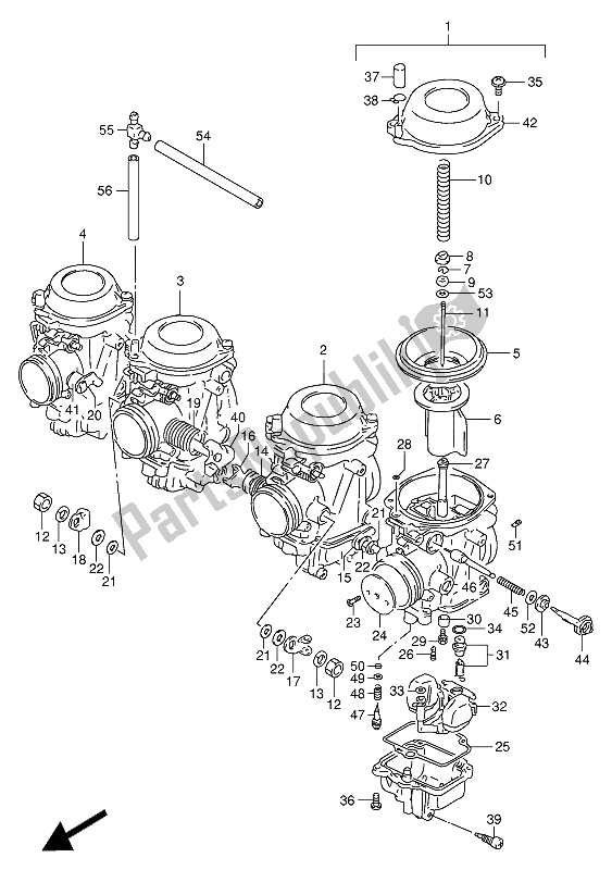 Alle onderdelen voor de Carburator van de Suzuki GSX R 1100W 1993