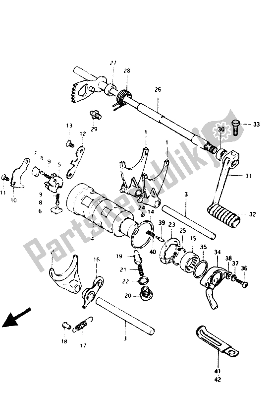 Todas las partes para Cambio De Marchas de Suzuki GS 1100G 1985