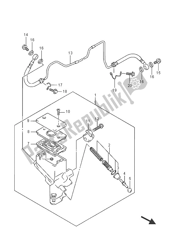 All parts for the Clutch Hose of the Suzuki GSX 1300 RA Hayabusa 2016