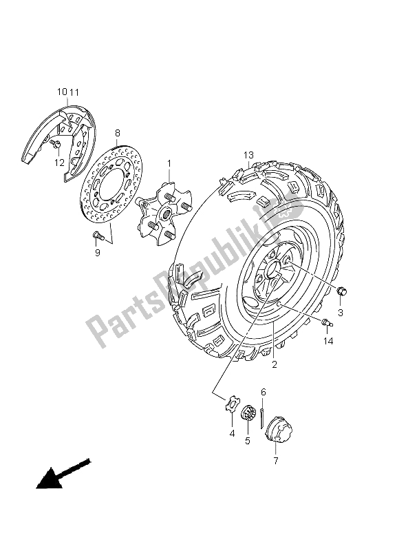 All parts for the Front Wheel (lt-a750xp P24) of the Suzuki LT A 750 XPZ Kingquad AXI 4X4 2012