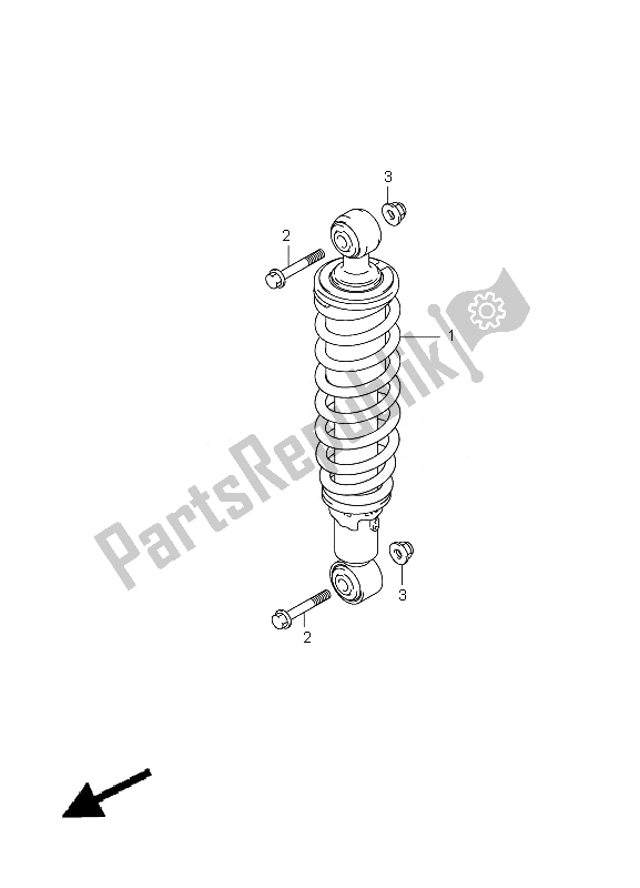All parts for the Rear Shock Absorber of the Suzuki LT A 500 XPZ Kingquad AXI 4X4 2010