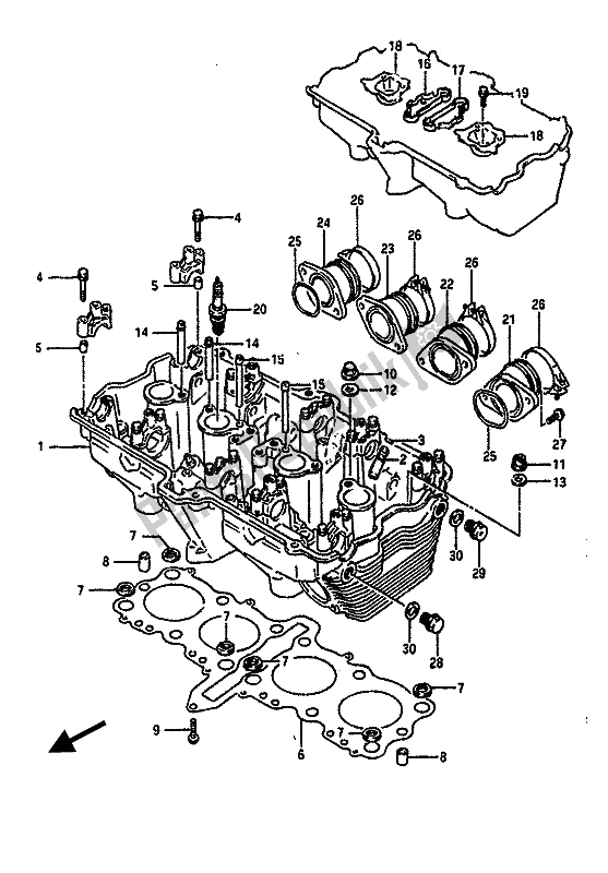 Toutes les pièces pour le Culasse du Suzuki GSX R 750 1989