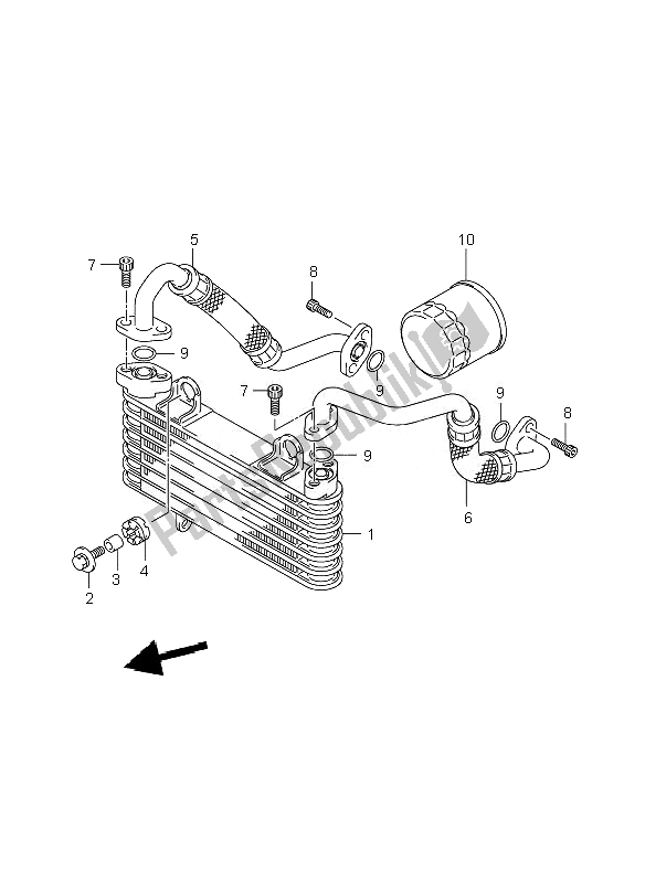 All parts for the Oil Cooler of the Suzuki GSX R 1000 2007