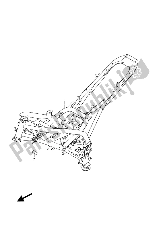 Alle onderdelen voor de Frame (sfv650u E24) van de Suzuki SFV 650A Gladius 2011