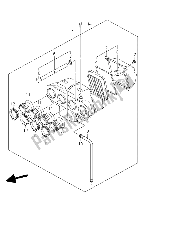 All parts for the Air Cleaner of the Suzuki GSF 600 NS Bandit 2003