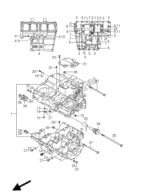 Todas as partes de Bloco Do Motor do Suzuki GSX 650 FA 2011