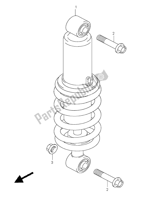 All parts for the Rear Shock Absorber of the Suzuki RV 125 Vanvan 2004