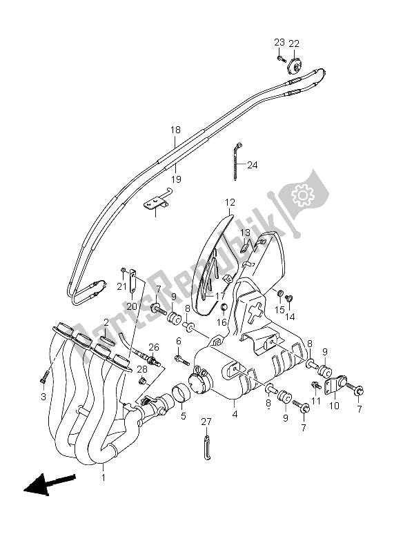 Toutes les pièces pour le Silencieux du Suzuki GSX R 750 2006