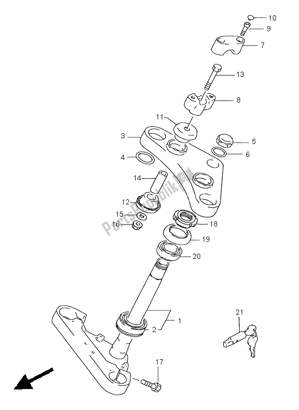 Toutes les pièces pour le Potence De Direction (p37) du Suzuki LS 650 Savage 2000