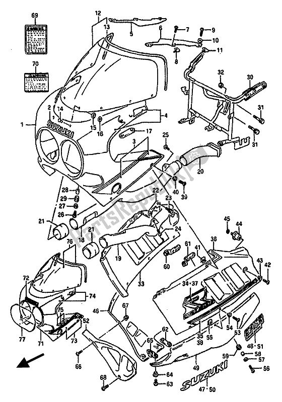 Todas as partes de Capota (3cg) do Suzuki GSX R 750 1990