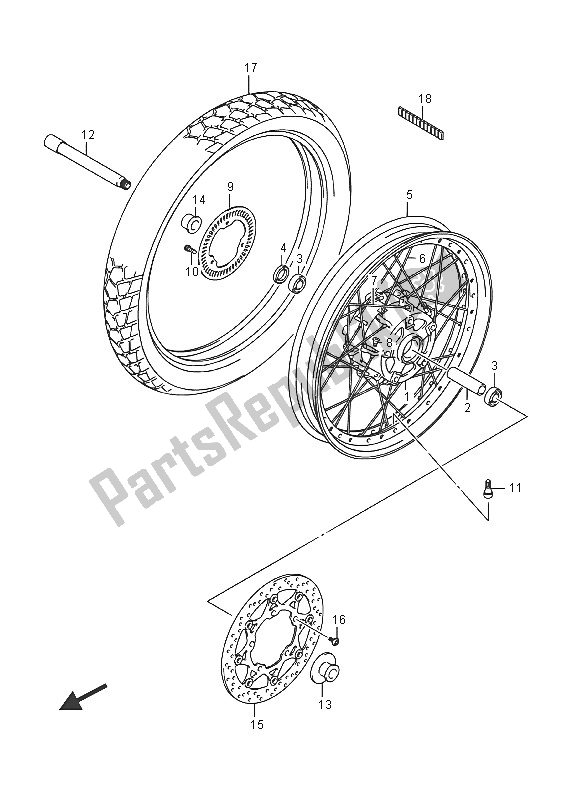 All parts for the Front Wheel (dl650xa) of the Suzuki DL 650 AXT V Strom 2016