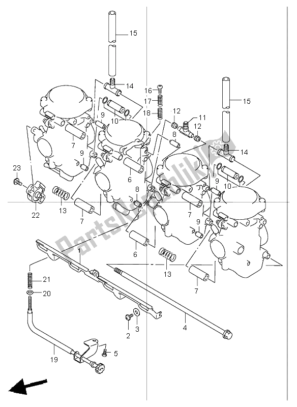 All parts for the Carburetor Fitting of the Suzuki GSF 1200 NS Bandit 2003