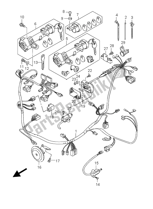 Tutte le parti per il Cablaggio Elettrico del Suzuki UH 125 Burgman 2006