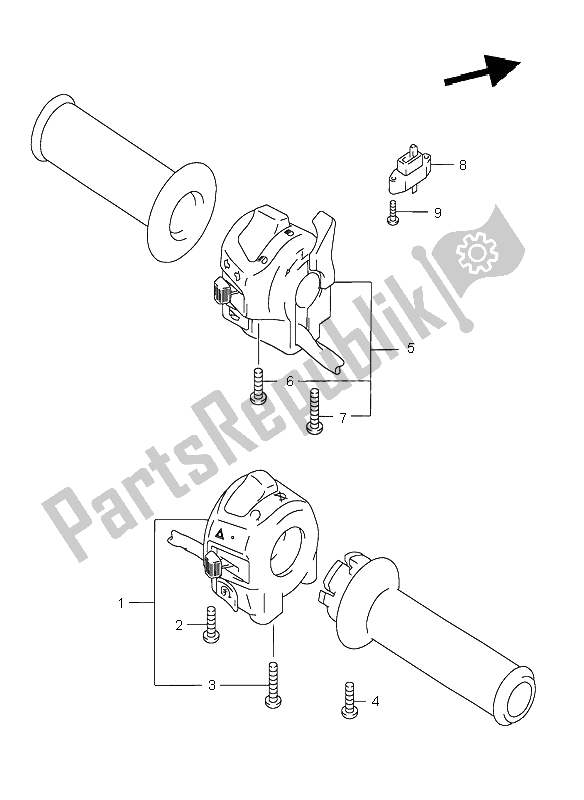 Tutte le parti per il Interruttore Maniglia (gsf600-u-z) del Suzuki GSF 600 NSZ Bandit 2004