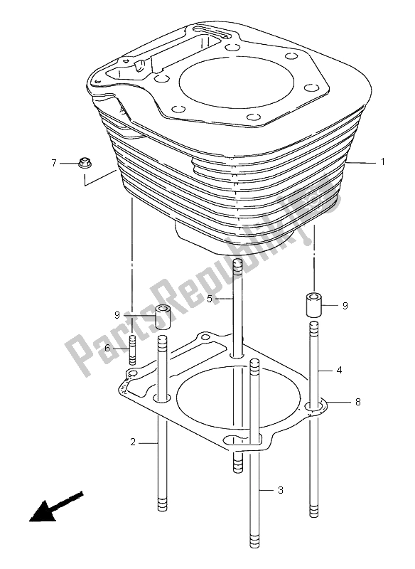 Alle onderdelen voor de Cilinder van de Suzuki LS 650 Savage 2003