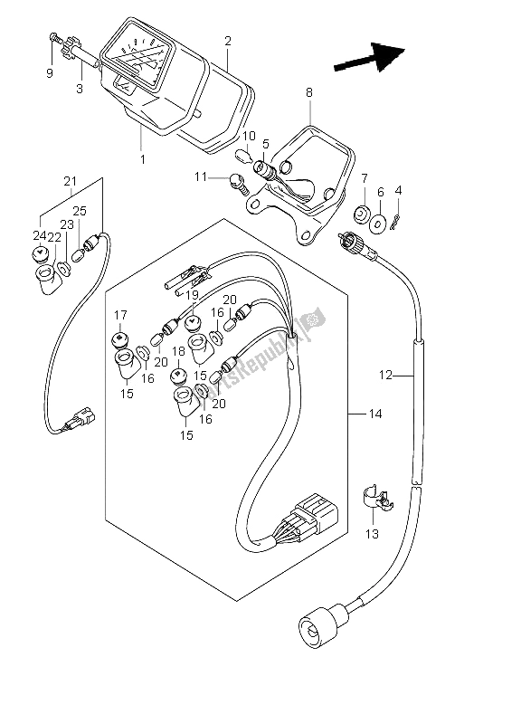 All parts for the Speedometer of the Suzuki LT A 400F Eiger 4X4 2002