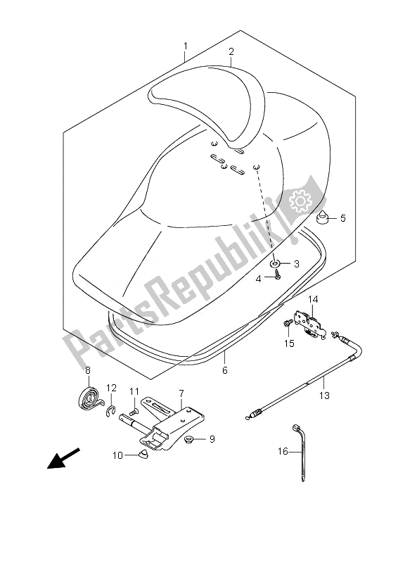 All parts for the Seat of the Suzuki UH 125 Burgman 2007