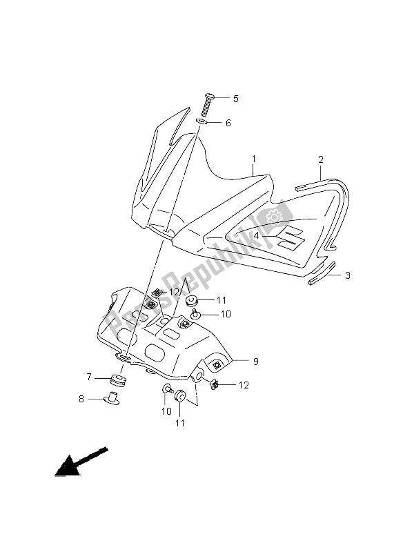 Todas las partes para Tapa Delantera Del Tanque De Combustible de Suzuki GSX R 750 2009