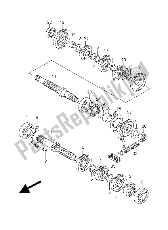 All parts for the Transmission of the Suzuki VL 250 Intruder 2006