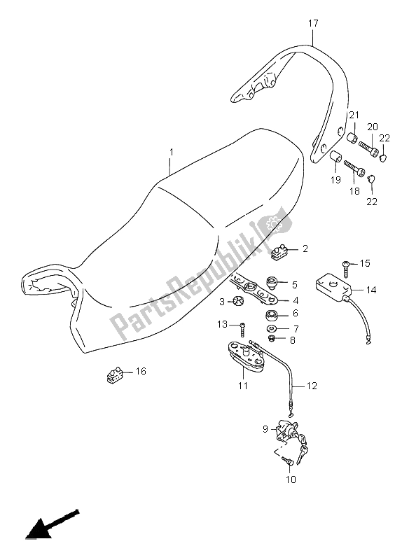 Todas las partes para Asiento de Suzuki GSX 750F 1997