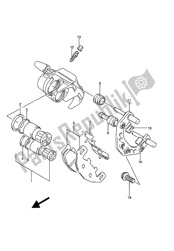 Toutes les pièces pour le étrier Avant du Suzuki GSX 1100G 1992