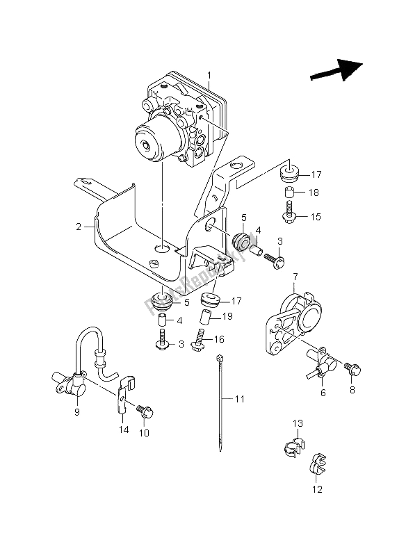 All parts for the Hydraulic Unit of the Suzuki GSF 1250 Nsnasa Bandit 2008