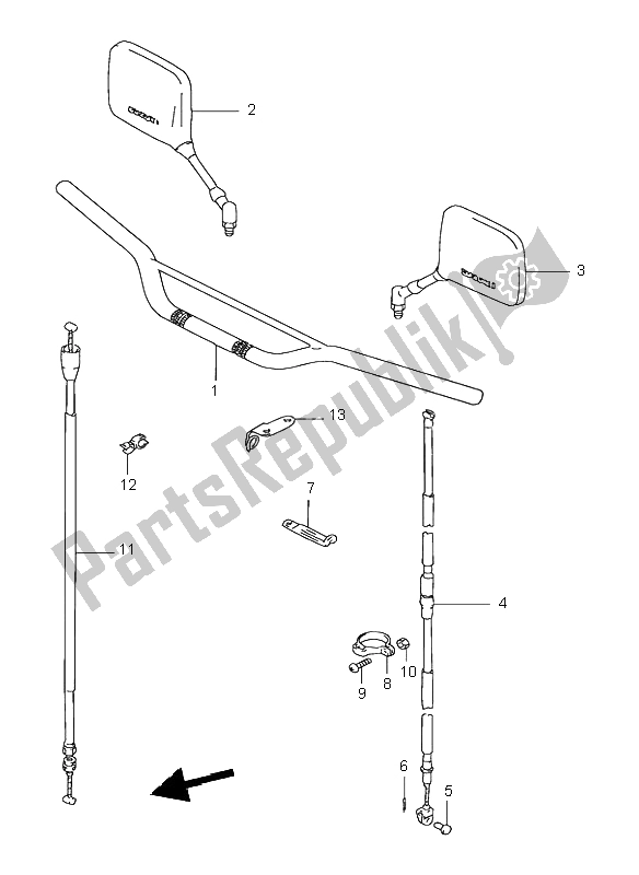 Alle onderdelen voor de Stuur van de Suzuki DR 125 SE 1999