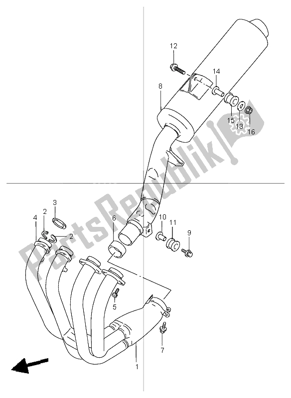 Alle onderdelen voor de Geluiddemper van de Suzuki GSX 1200 Inazuma 1999