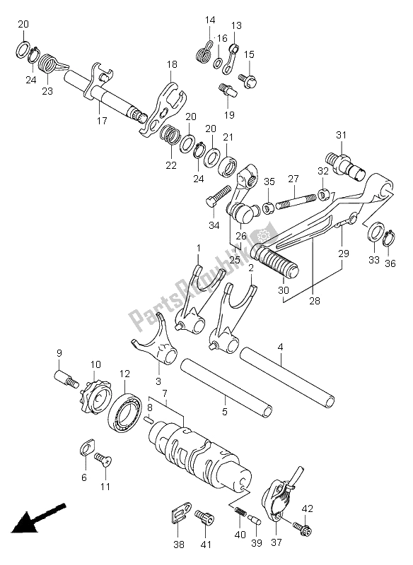 All parts for the Gear Shifting of the Suzuki DL 1000 V Strom 2004