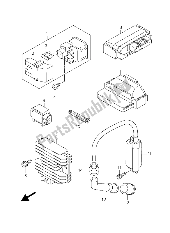 All parts for the Electrical of the Suzuki Burgman AN 400S 2005