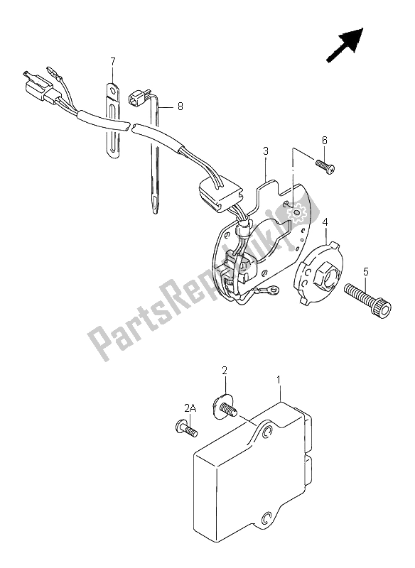 All parts for the Signal Generator of the Suzuki GSX 750F 1995