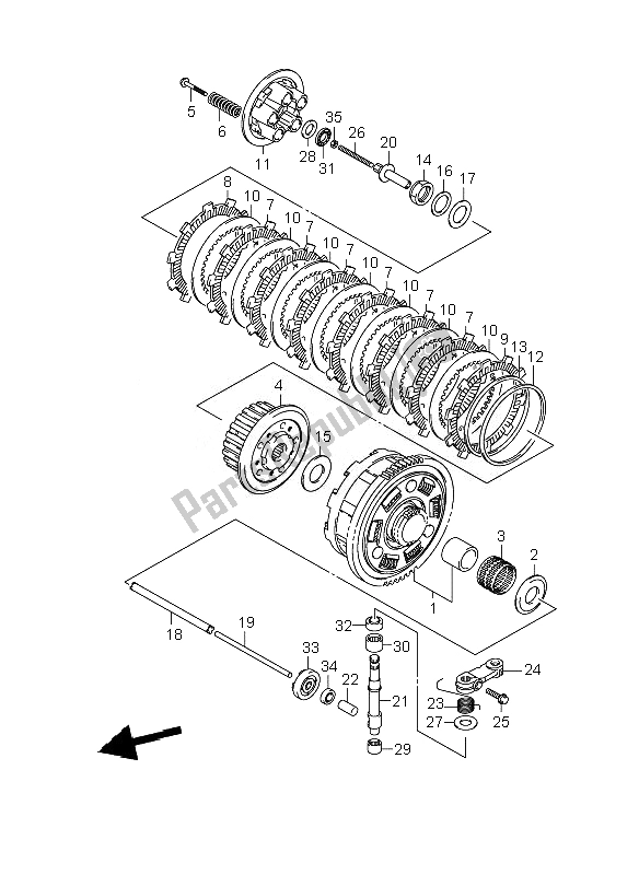 Todas las partes para Embrague de Suzuki GSR 600A 2007