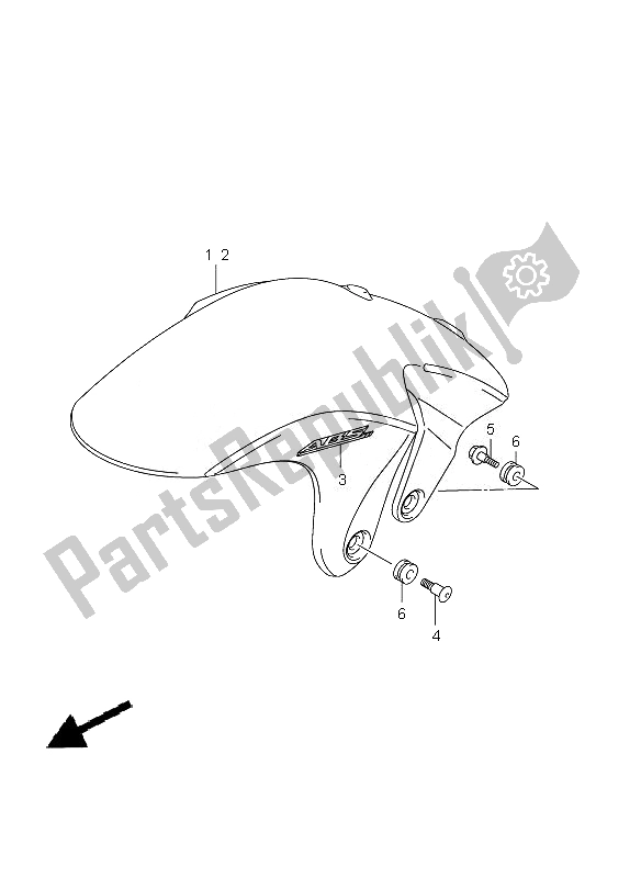 All parts for the Front Fender of the Suzuki SFV 650A Gladius 2010