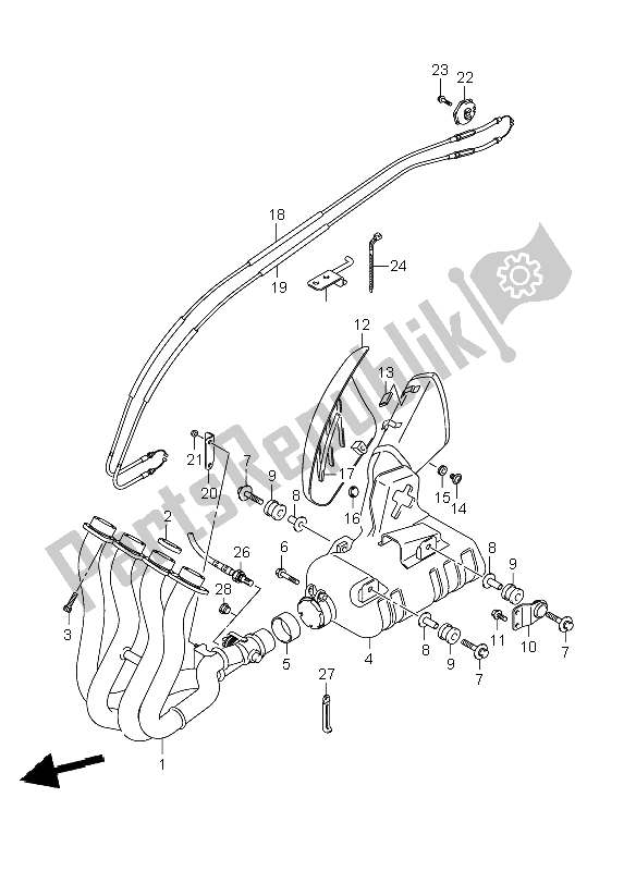 Toutes les pièces pour le Silencieux du Suzuki GSX R 600 2006