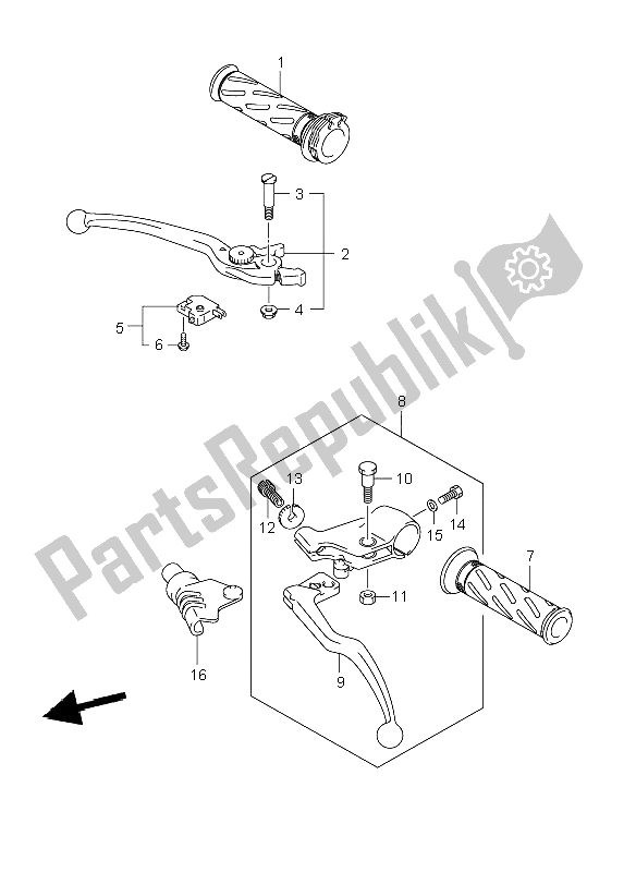 Alle onderdelen voor de Hendel van de Suzuki DL 650A V Strom 2008