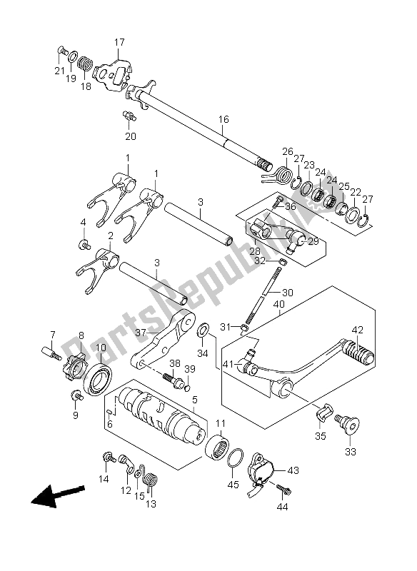 Toutes les pièces pour le Changement De Vitesse du Suzuki GSF 650 Nsnasa Bandit 2008