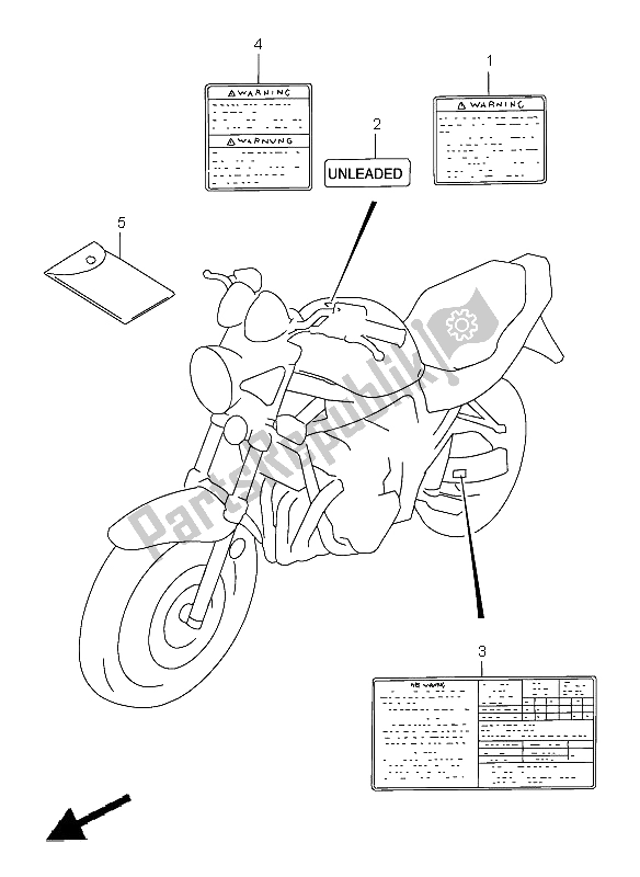 Alle onderdelen voor de Etiket van de Suzuki GSF 1200 Nssa Bandit 1999